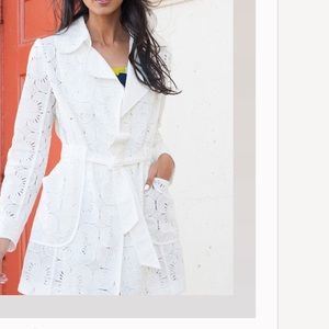 Monet White Lace Wrap Coat